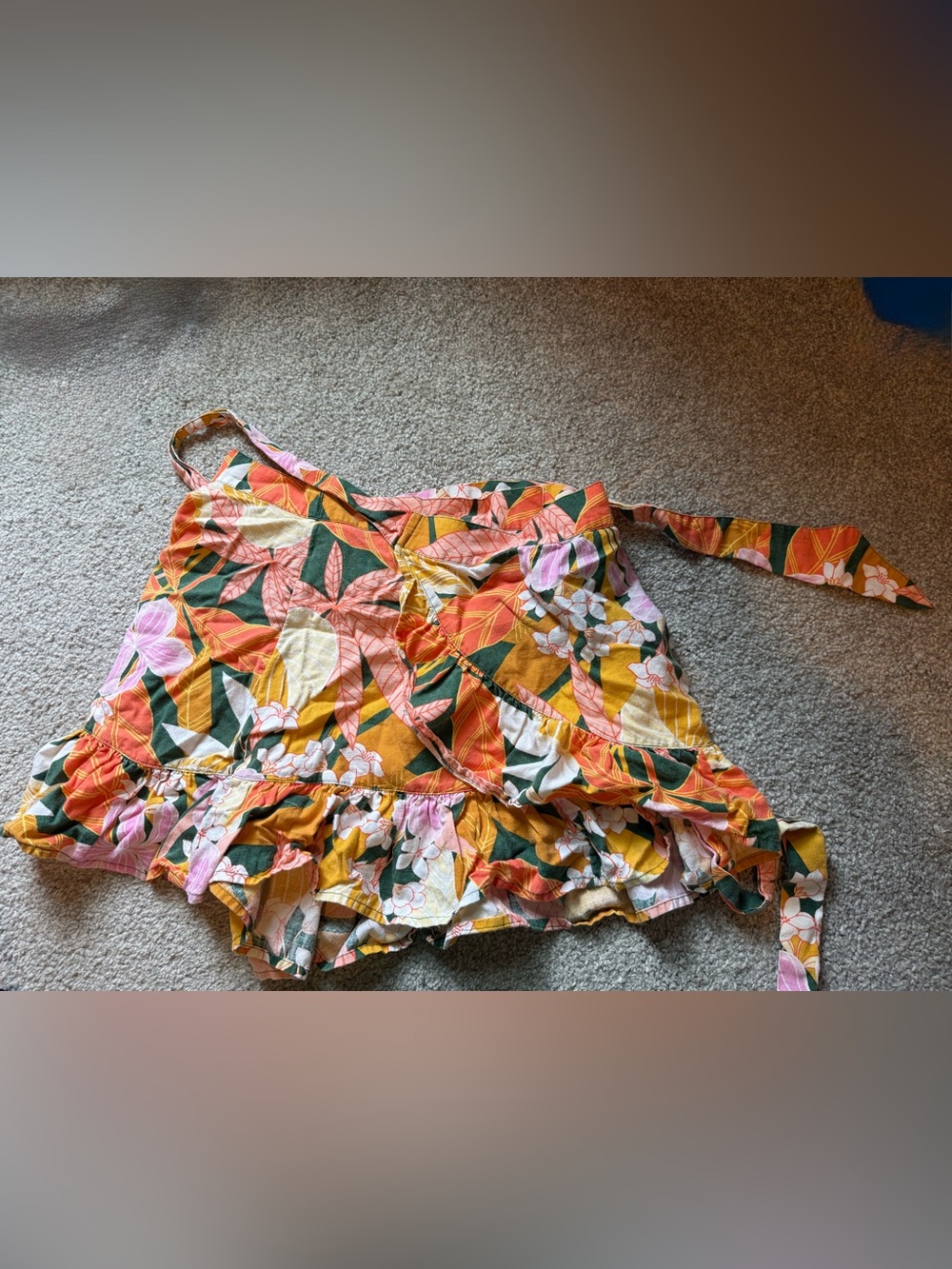 Floral Ruffle Wrap Skirt